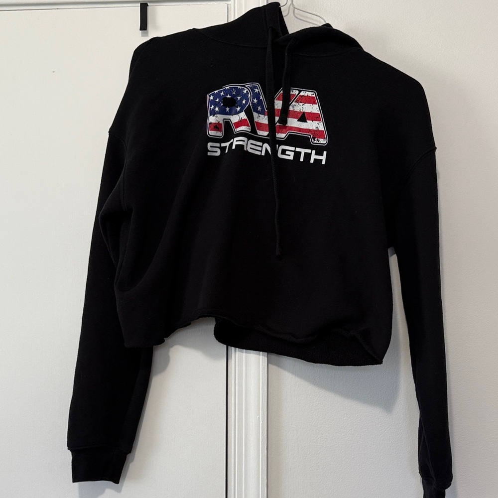 Next Level Apparel Black Hoodie with American Flag Design